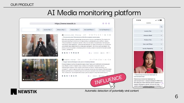 The original NEWStik.io platform: video stories, descriptions and context